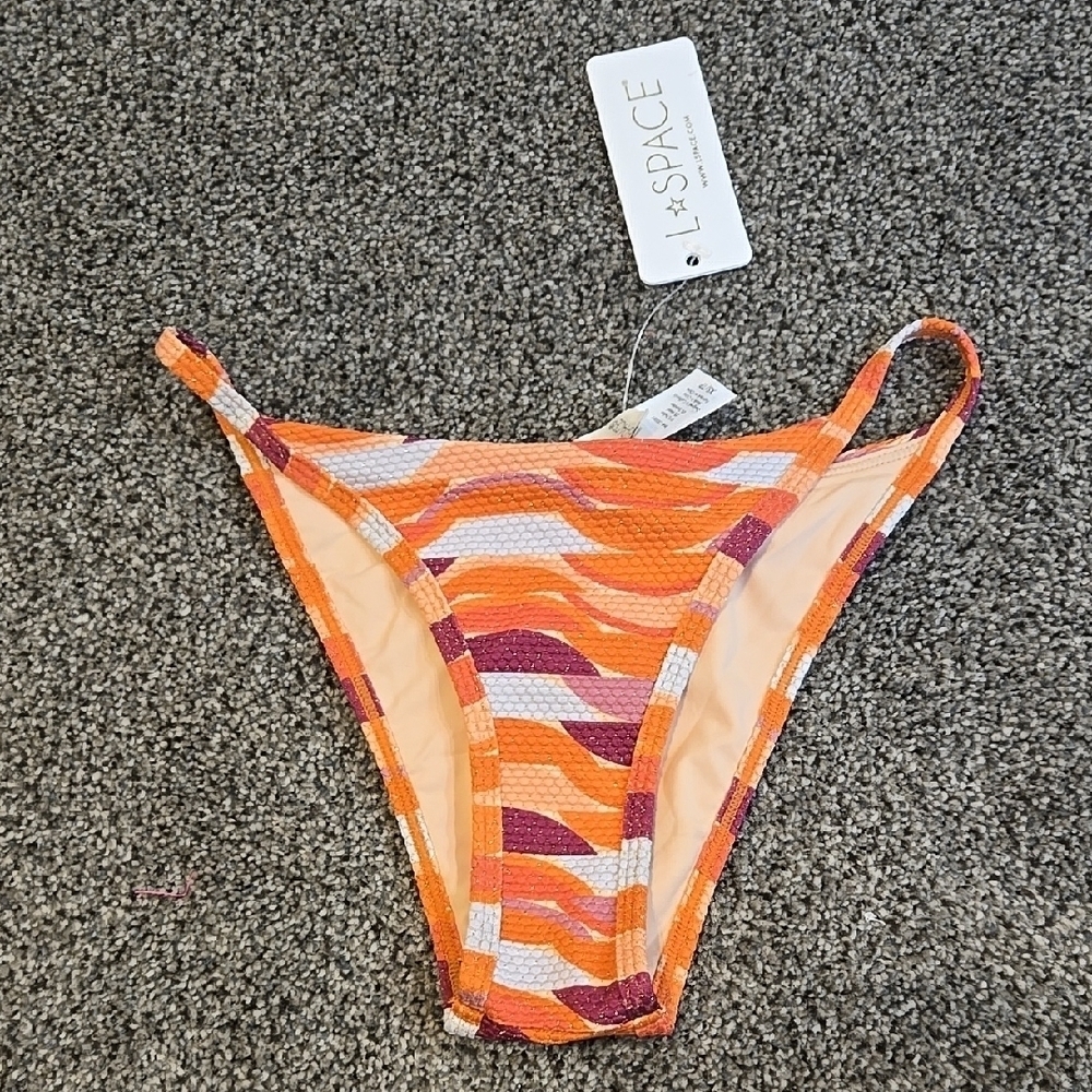 L*Space Women's Orange and Purple Bikini Bottom